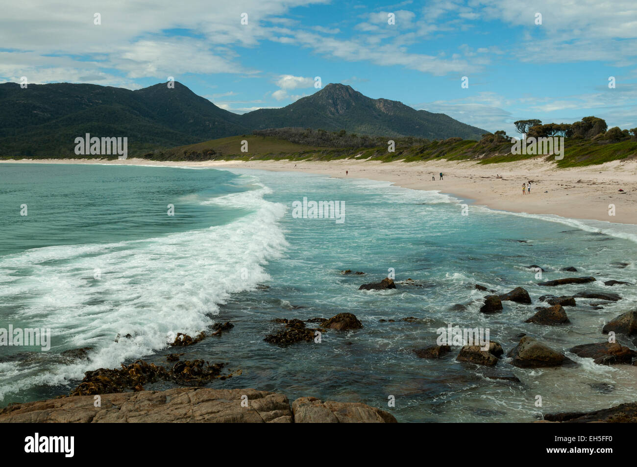 Strand Wineglass Bay, Freycinet NP, Tasmanien, Australien Stockfoto