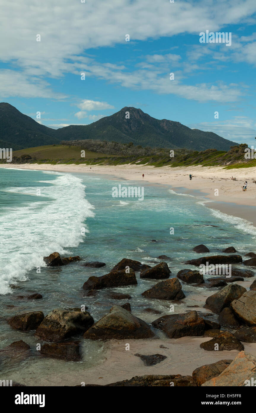 Strand Wineglass Bay, Freycinet NP, Tasmanien, Australien Stockfoto