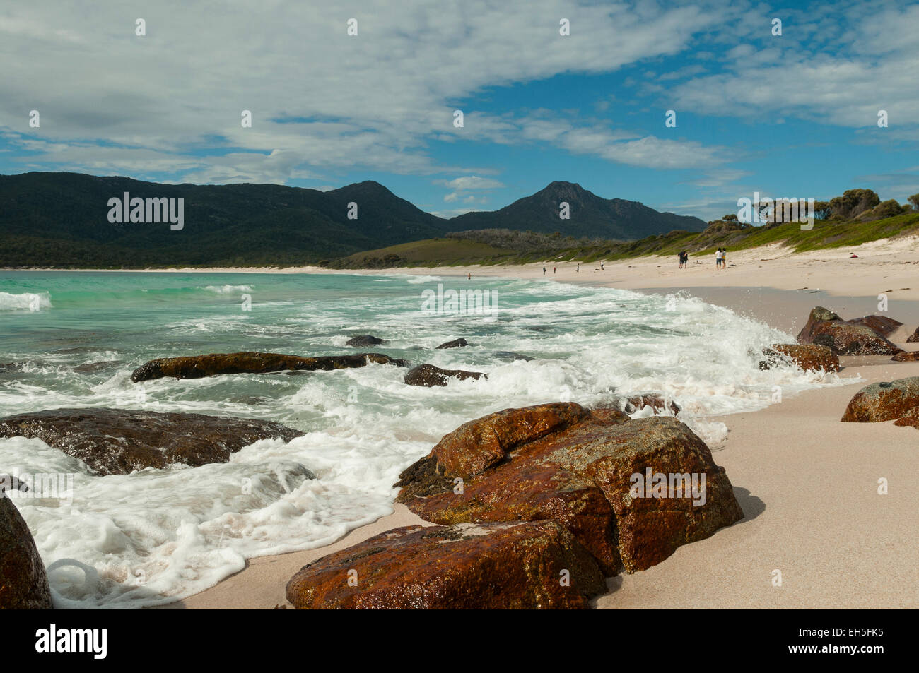 Strand Wineglass Bay, Freycinet NP, Tasmanien, Australien Stockfoto