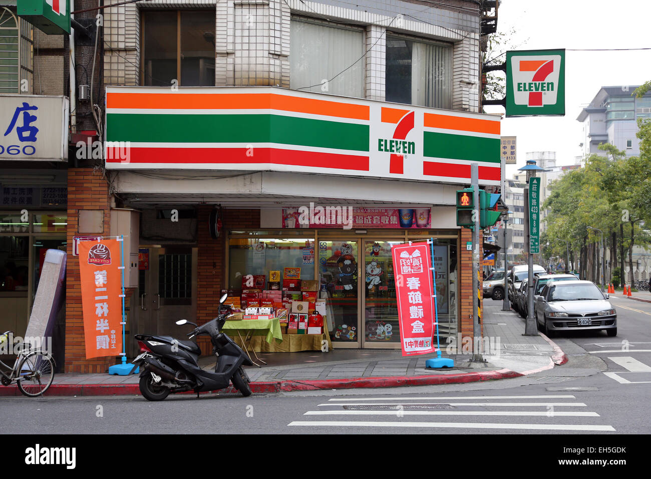 7 elf Convenience-Store, Taipei, Taiwan Stockfoto