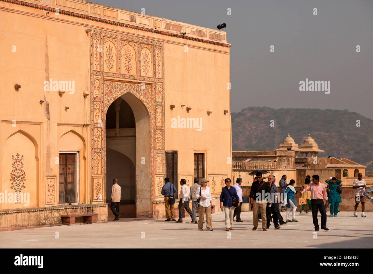 Amber Fort Innenhof, Jaipur, Rajasthan, Indien, Asien Stockfoto