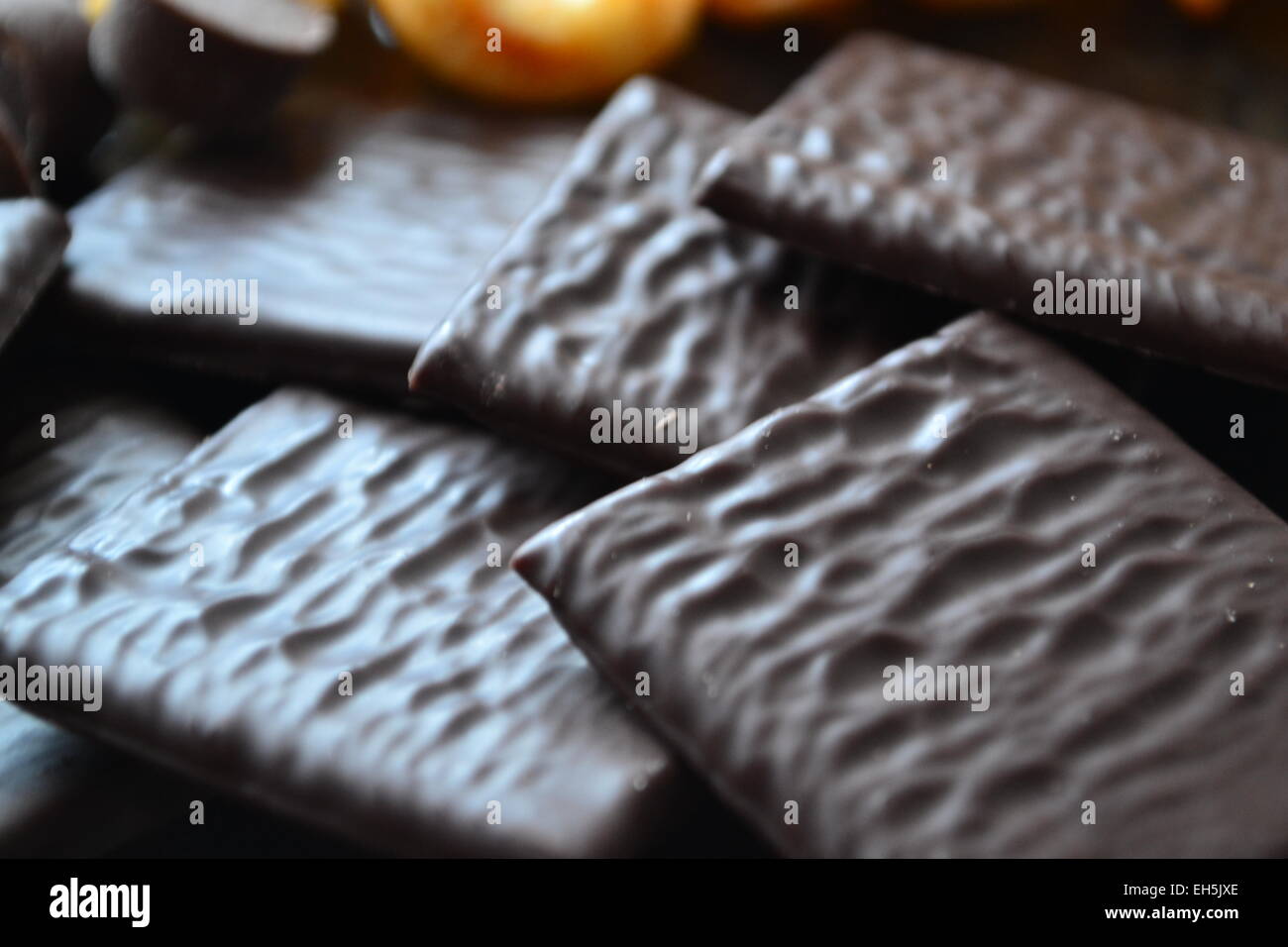 Lieben Sie quadratische Schokolade. Stockfoto