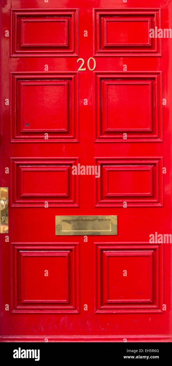 Rote Tür, Manchester City Center Stockfoto