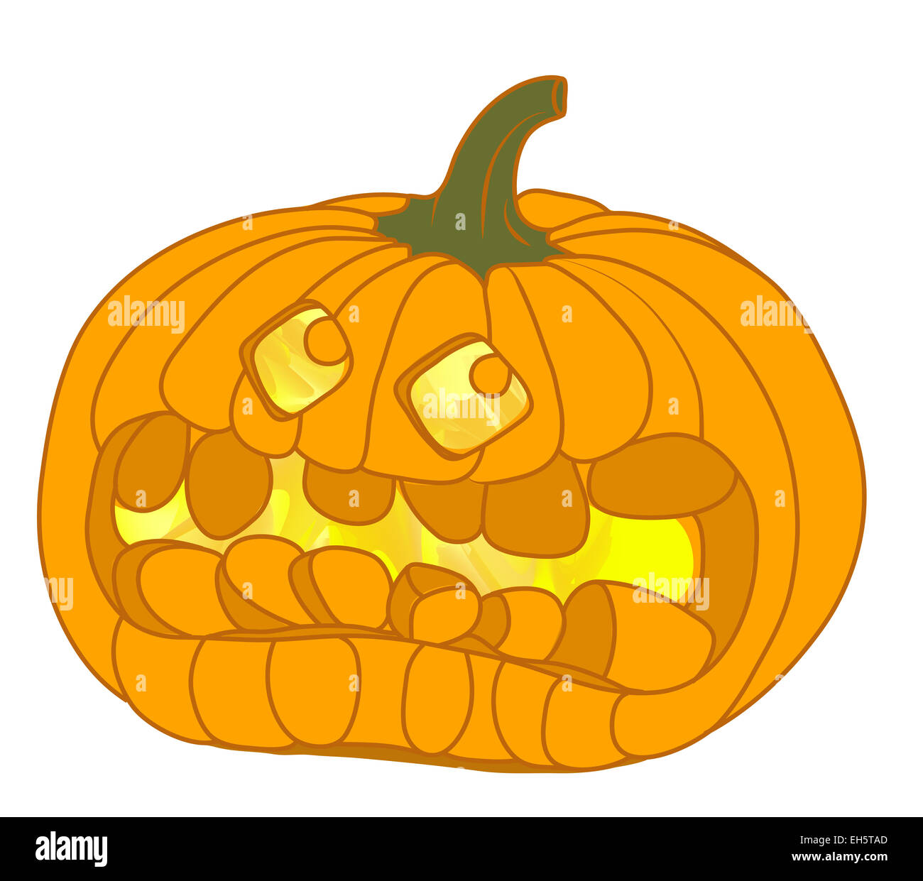 Scary Halloween-Kürbis, isoliert auf weiss. Große Größe Stockfoto