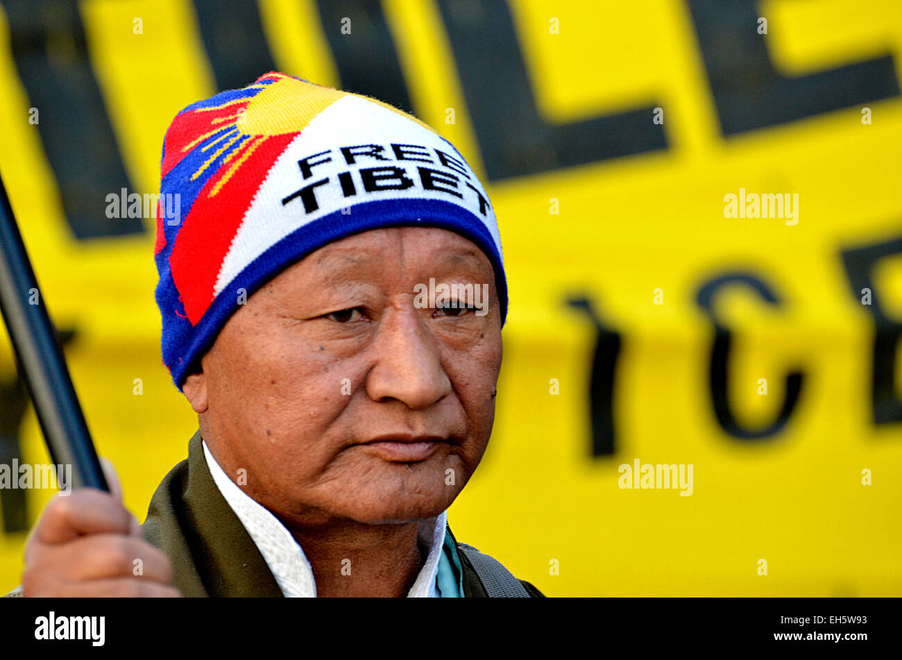 London, 7. März. Protestmarsch von Downing Street bis zur chinesischen Botschaft China gefordert, ihre Besetzung und die Menschenrechtsverletzungen in Tibet Kredit zu stoppen: PjrNews/Alamy Live News Stockfoto