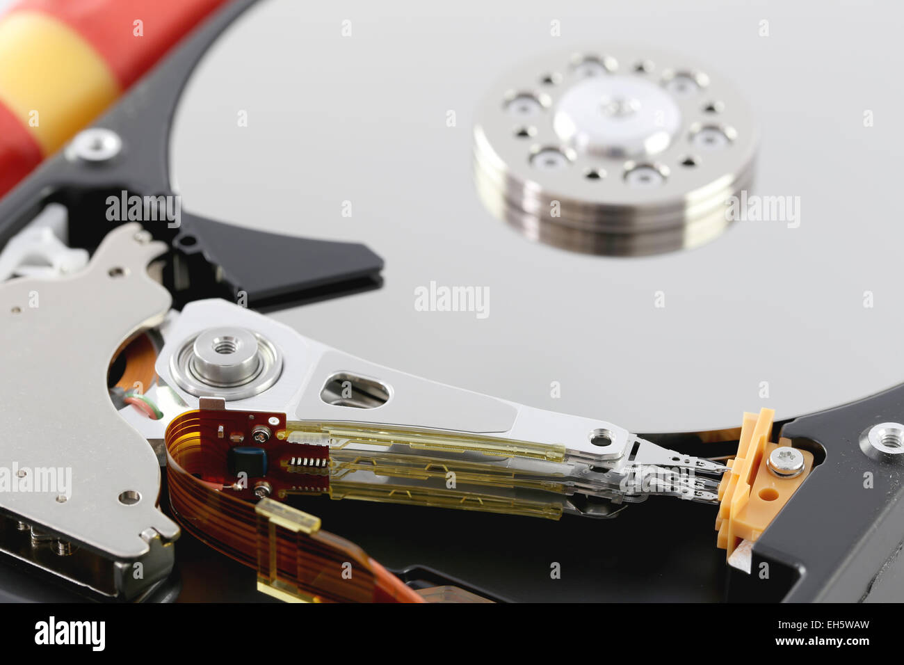 Black Festplatte im Makro Stil für Technik-Hintergrund. Stockfoto