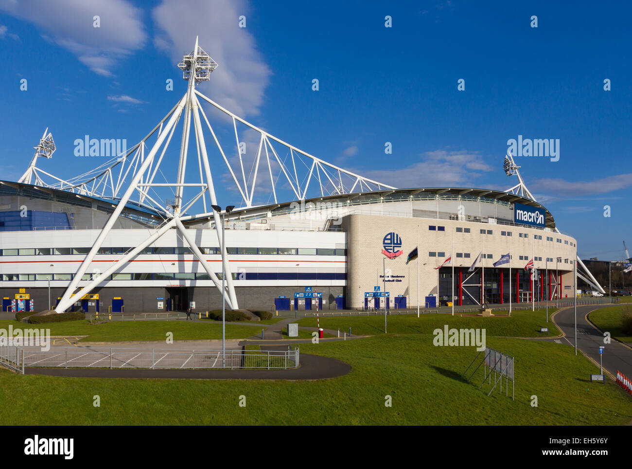 Bolton Wanderers Reebok Macron Stadion in Horwich, Bolton. Stockfoto