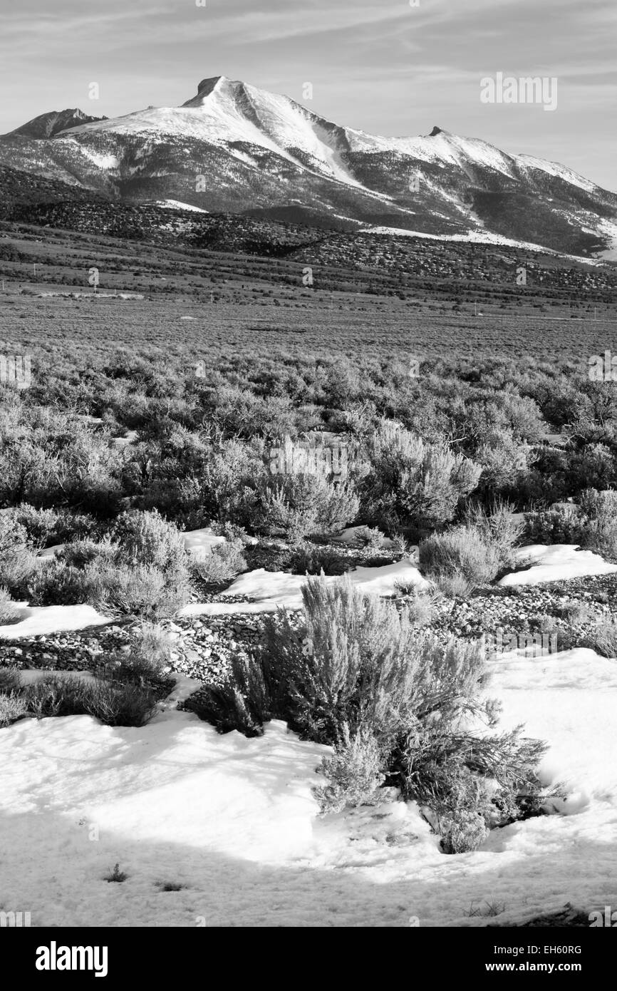 Dies ist der Blick im Winter von der Nordseite des Great Basin NP Stockfoto