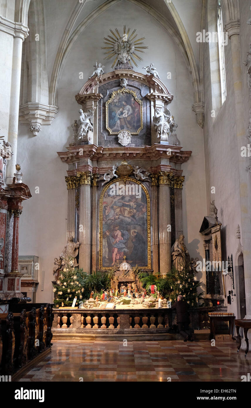 Altar in der Kathedrale von Graz, Saint Giles in Graz, Steiermark, Österreich am 10. Januar 2015 gewidmet. Stockfoto