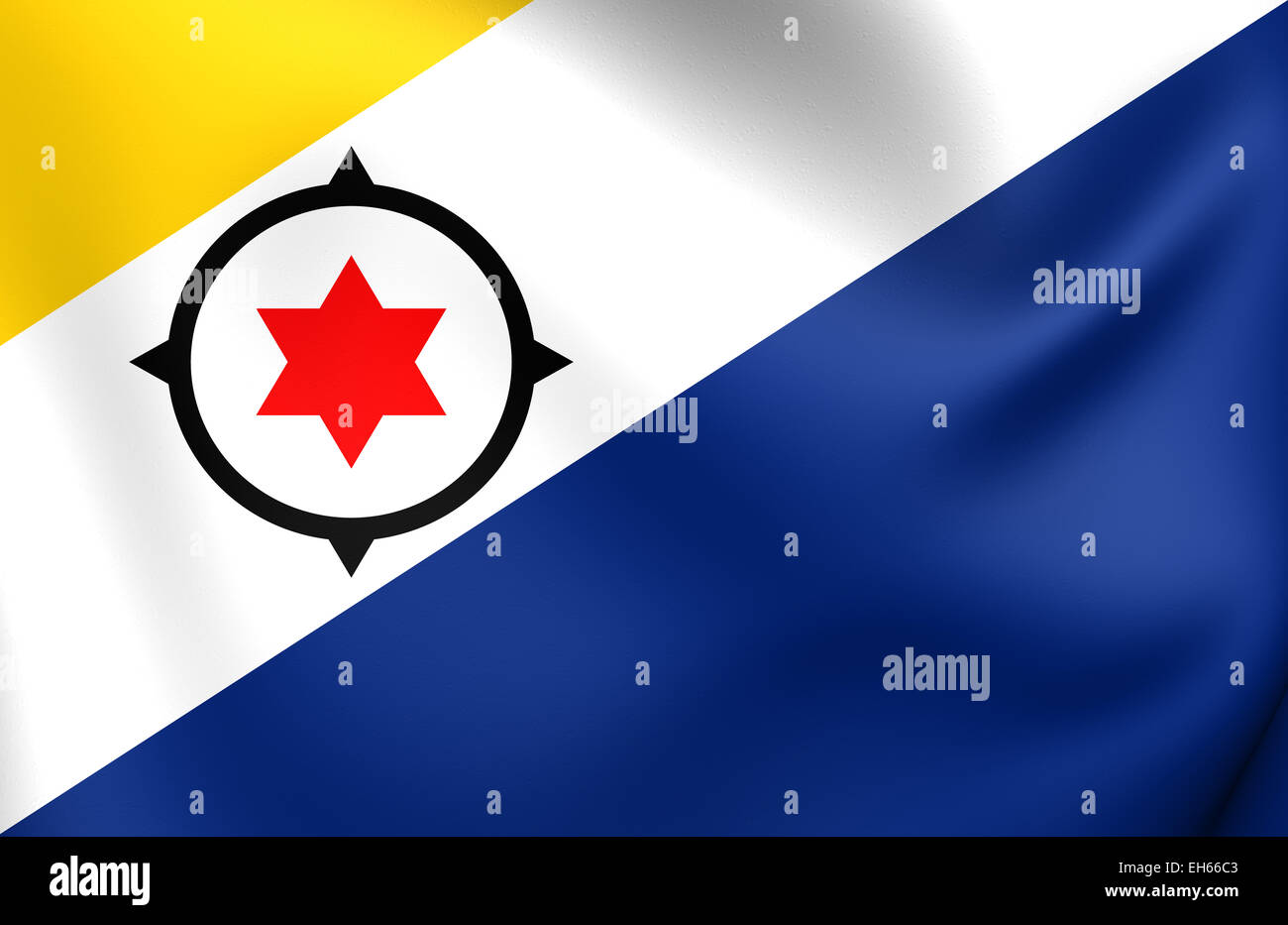 Flagge von Bonaire. Hautnah. Stockfoto
