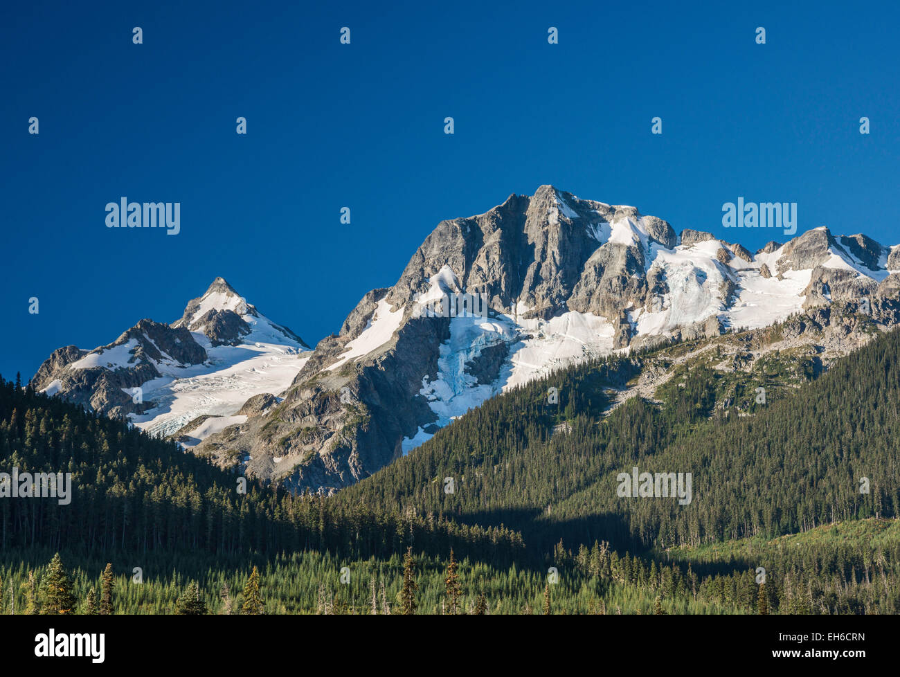 Mount Rohr, Cayoosh Range, Lillooet Ranges, Küste-Berge, östlich von Pemberton, von Sea to Sky Highway in British Columbia Kanada Stockfoto