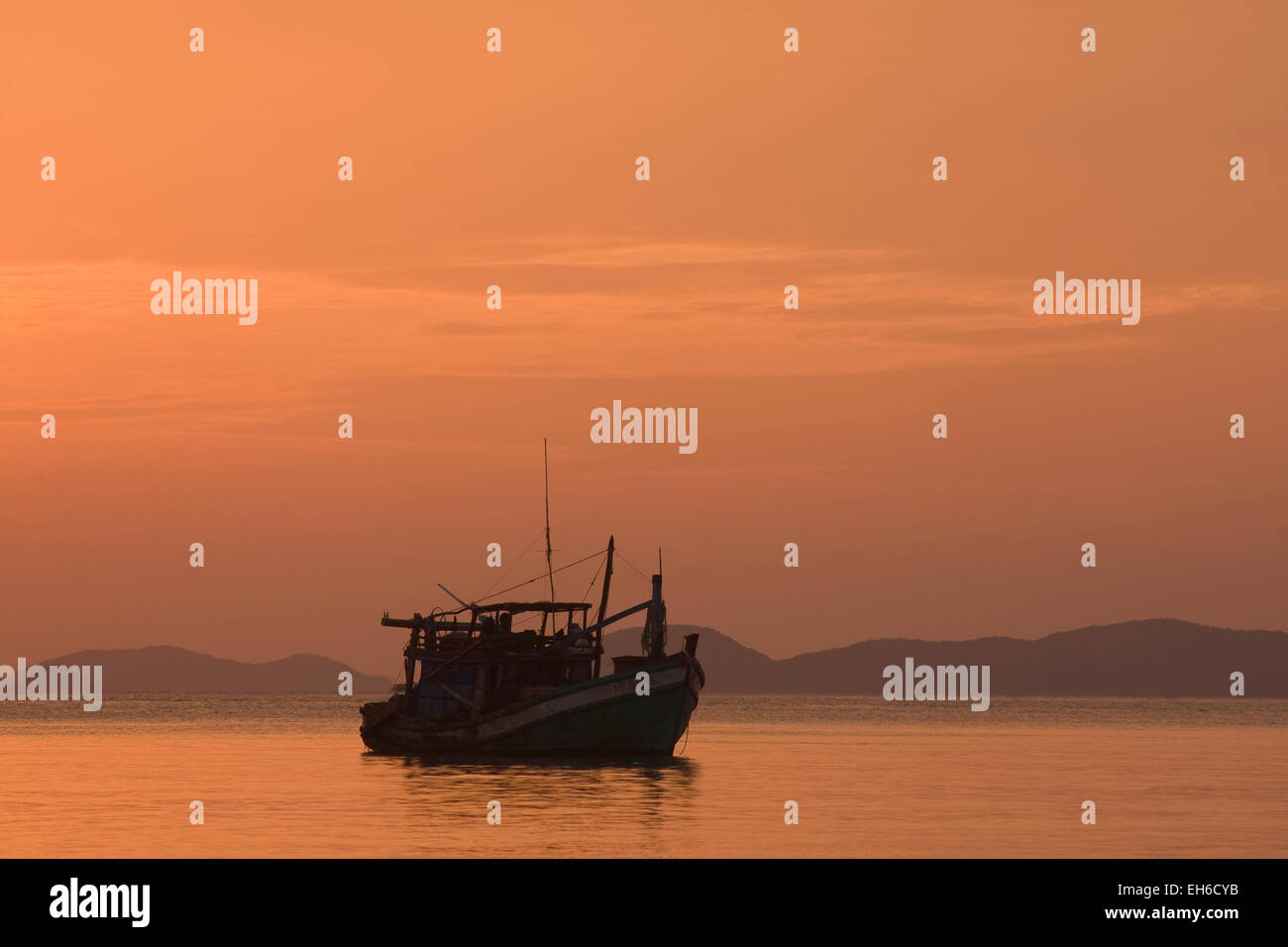 Sonnenuntergang an der Küste bei Hat Tien, Vietnam, Südostasien Stockfoto