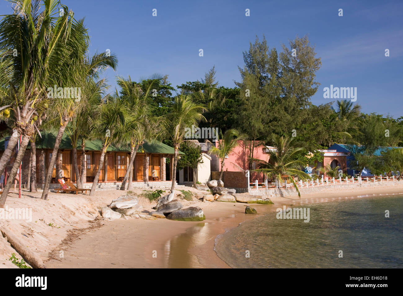 Kleine Beach Resort Resort am Long Beach, Omg Strand, Vietnam, Phu Quoc, Südostasien. Stockfoto