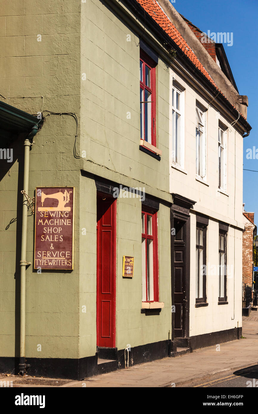 Alte Maschine Näherei in Bridlington, East Riding of Yorkshire, England. Stockfoto