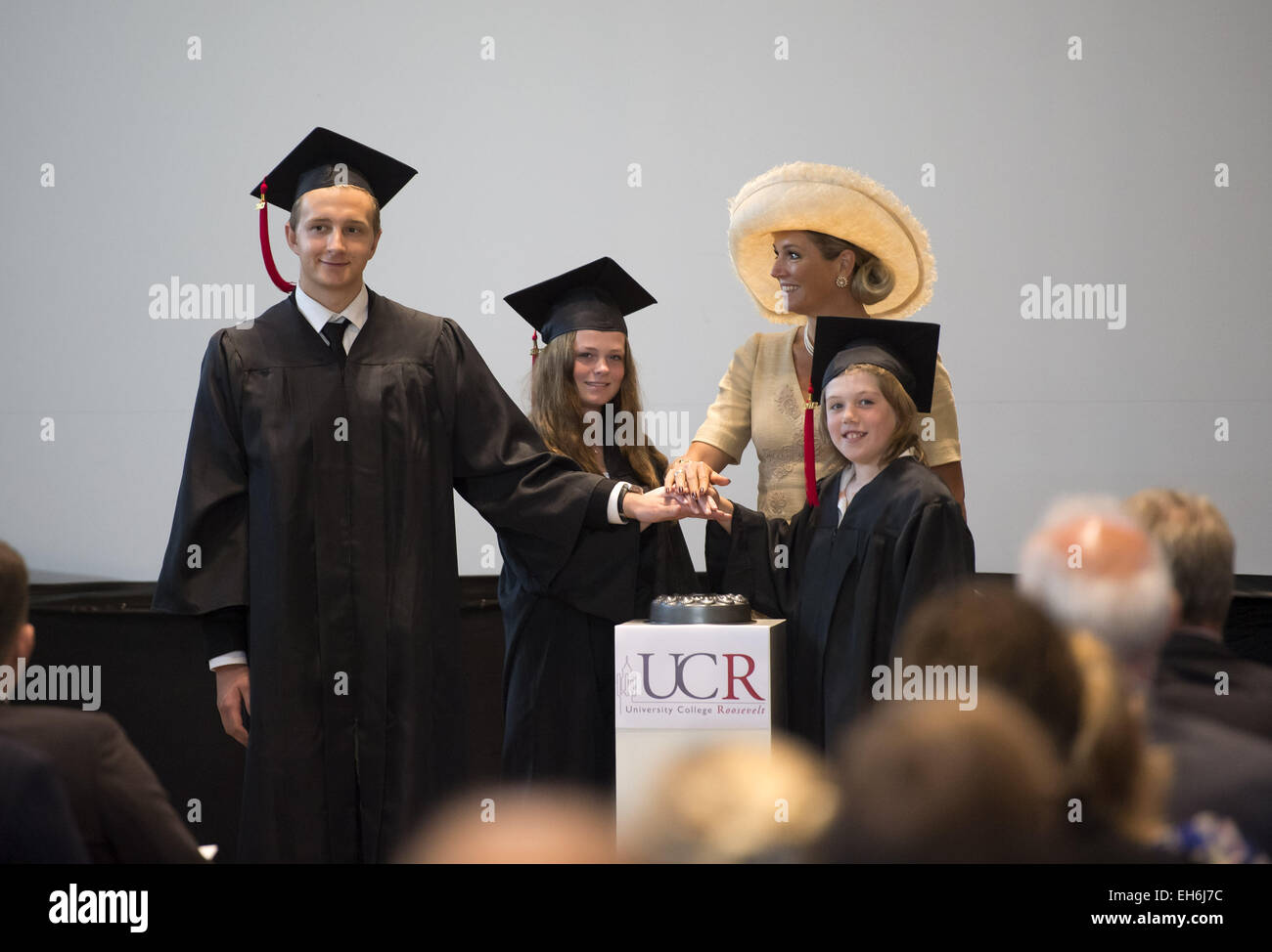 Königin Maxima der Niederlande Teilnahme an der Eröffnung des neuen Zentrums für Bildung an der Roosevelt Universität.  Mitwirkende: Königin Maxima der Niederlande wo: Middelburg, Niederlande bei: 03 Sep 2014 Stockfoto