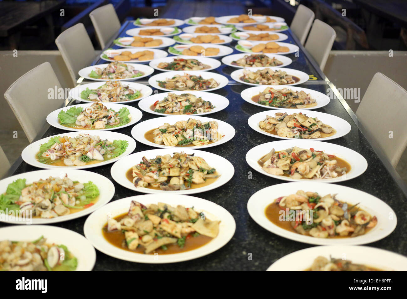 Thailand Essen auf dem Tisch in einem Restaurant. Stockfoto