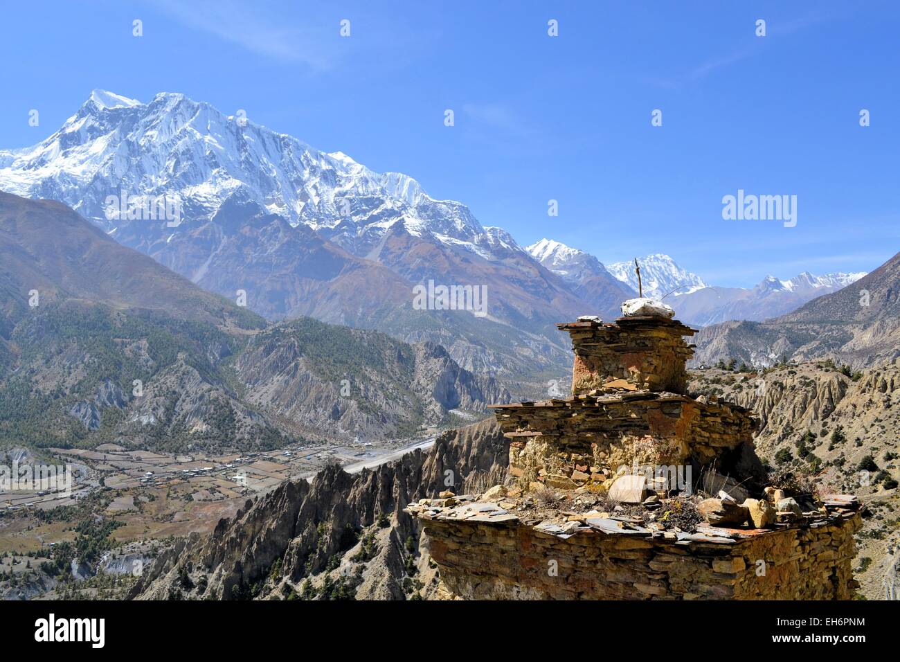 Landschaft im Annapurna-Gebirge, Himalaya Stockfoto