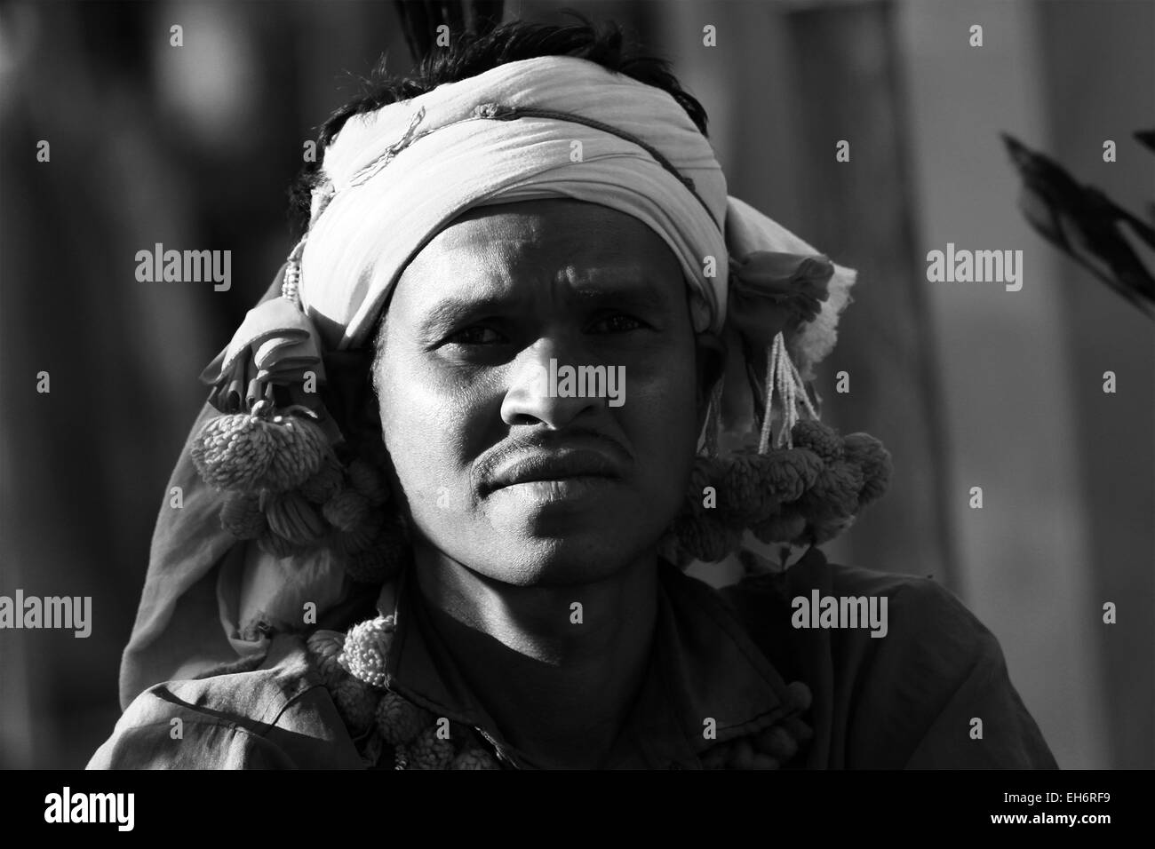 Porträt, Männer, männlich, Person, Foto, Fotografie, Indisch, Indien, Dorf, typisch, Dorfbewohner,Männerportrait, Porträt, m, Porträtfotografie, Malemodel Stockfoto