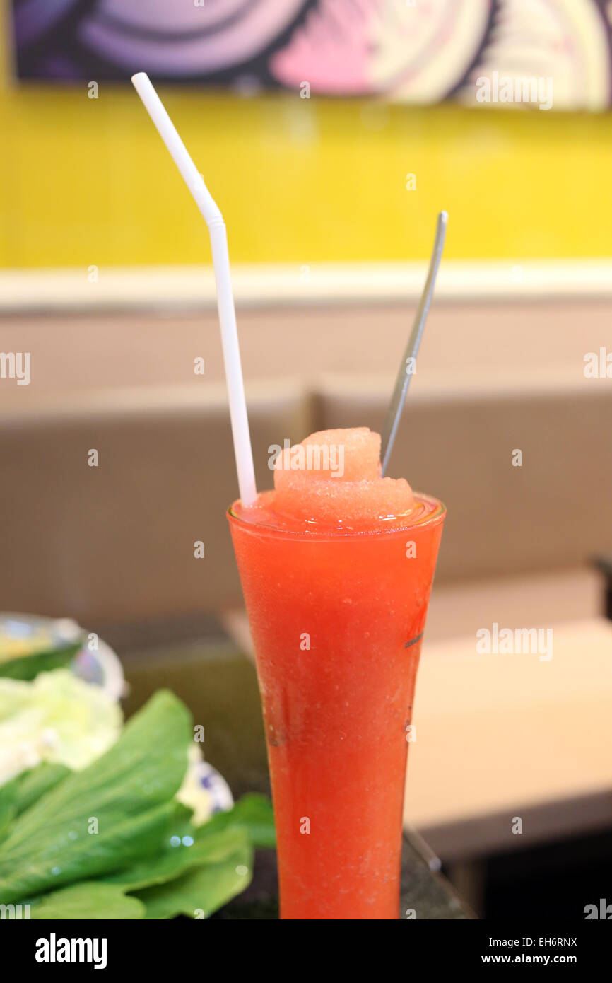 Wassermelone-Mischung in einem Restaurant. Stockfoto