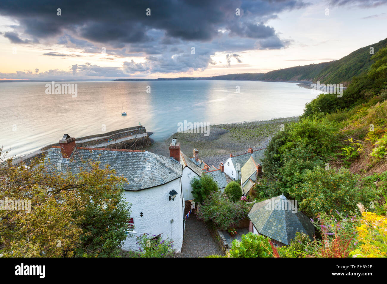 Die Welt berühmten Fischen Dorf von Clovelly, Devon, England, Vereinigtes Königreich, Europa. Stockfoto