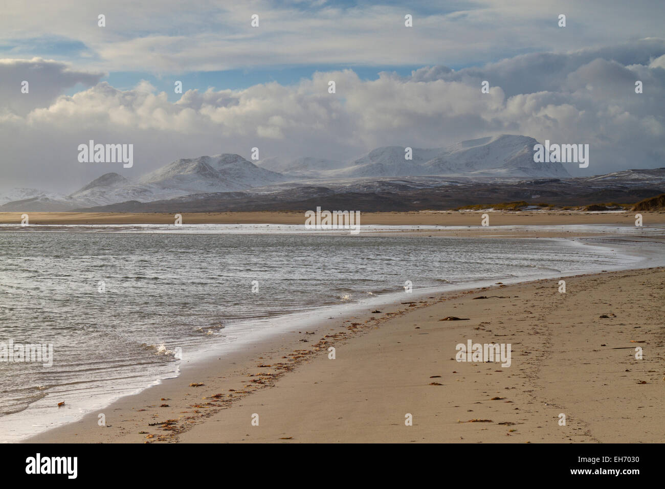 Kyle of Tongue im Winter, Sutherland Stockfoto