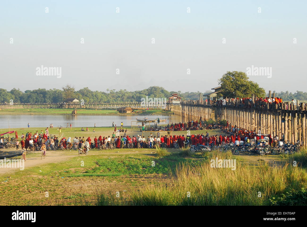 U Bein Brücke, Mandalay Stockfoto