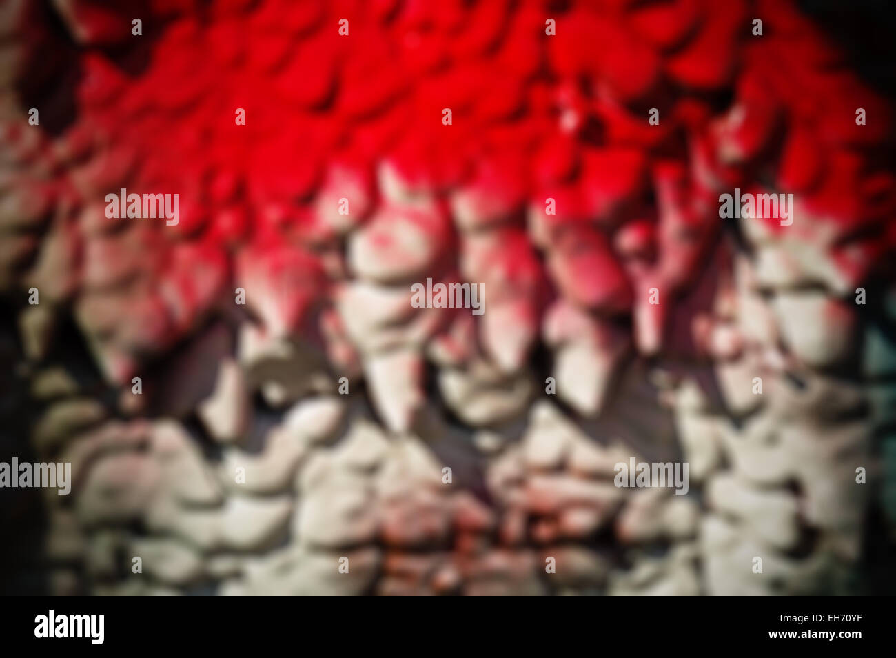 rote und weiße Sprüher Unschärfe Hintergrund mit vignette Stockfoto
