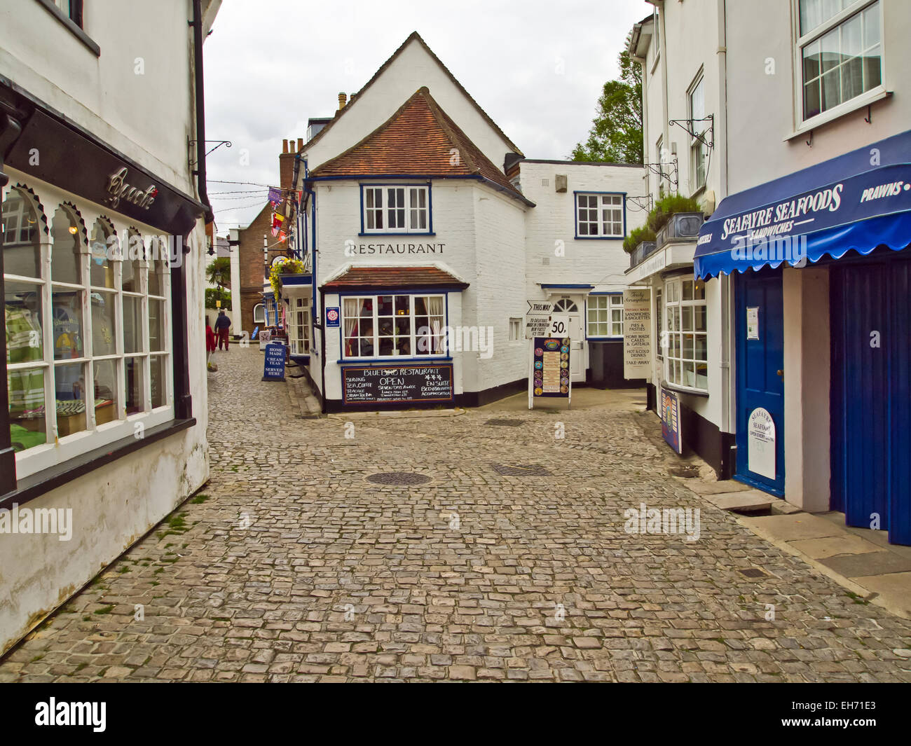 Gepflasterte Straße in Lymington New Forest District Hampshire UK Stockfoto