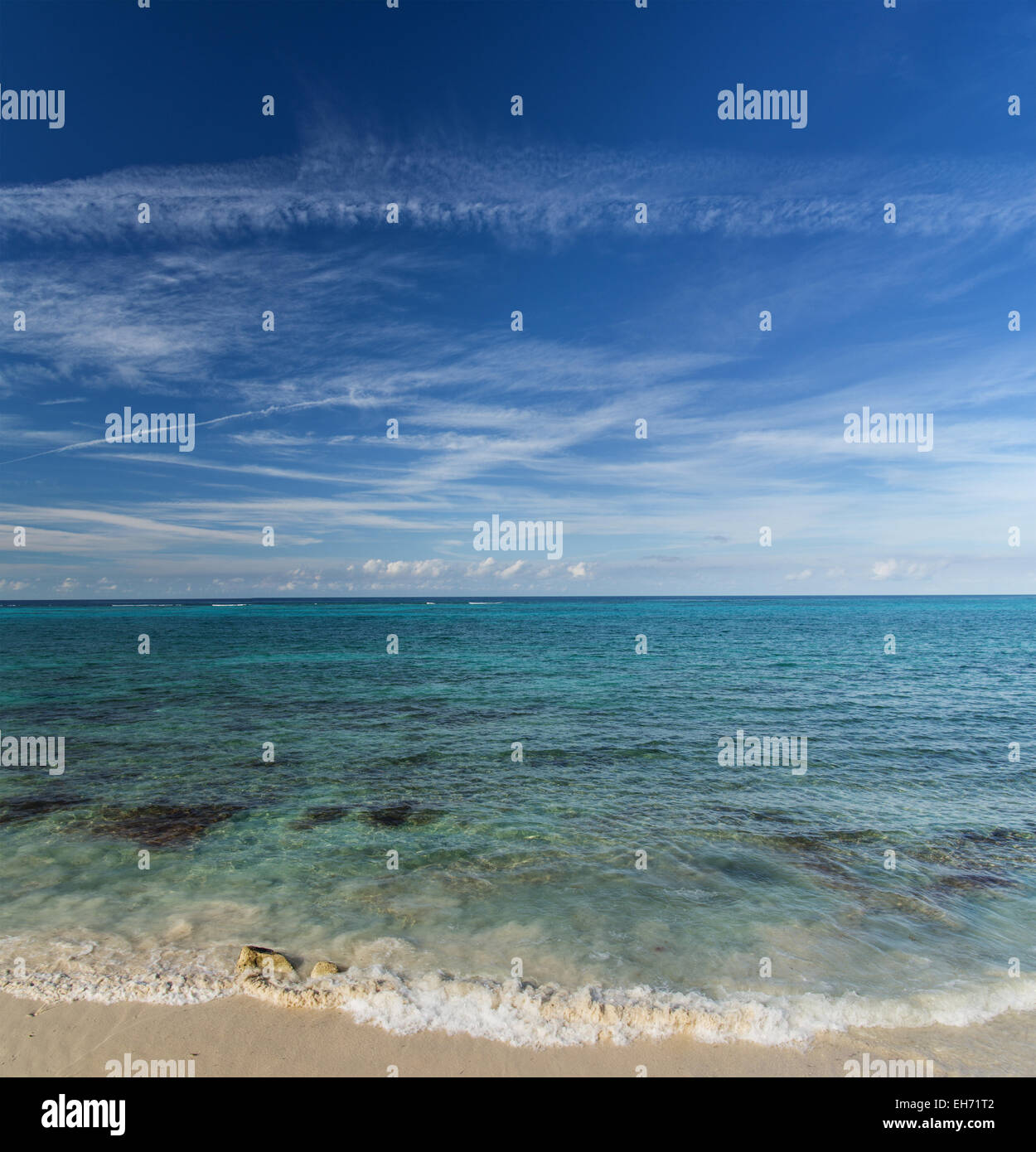 Strand auf den Bahamas in der Nähe von Nassau auf New Providence Island Stockfoto