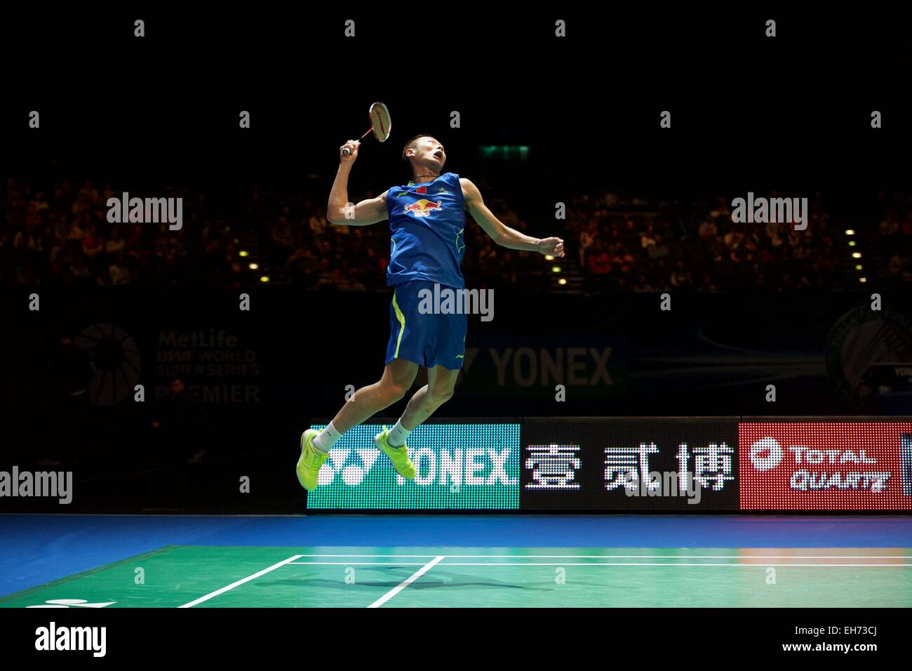 Birmingham, Vereinigtes Königreich. 8. März 2015. Zhang Nan der China-Mixed-Doppel-Sieger bei den Yonex All England Badminton Championships. Bildnachweis: Aktion Plus Sport/Alamy Live-Nachrichten Stockfoto