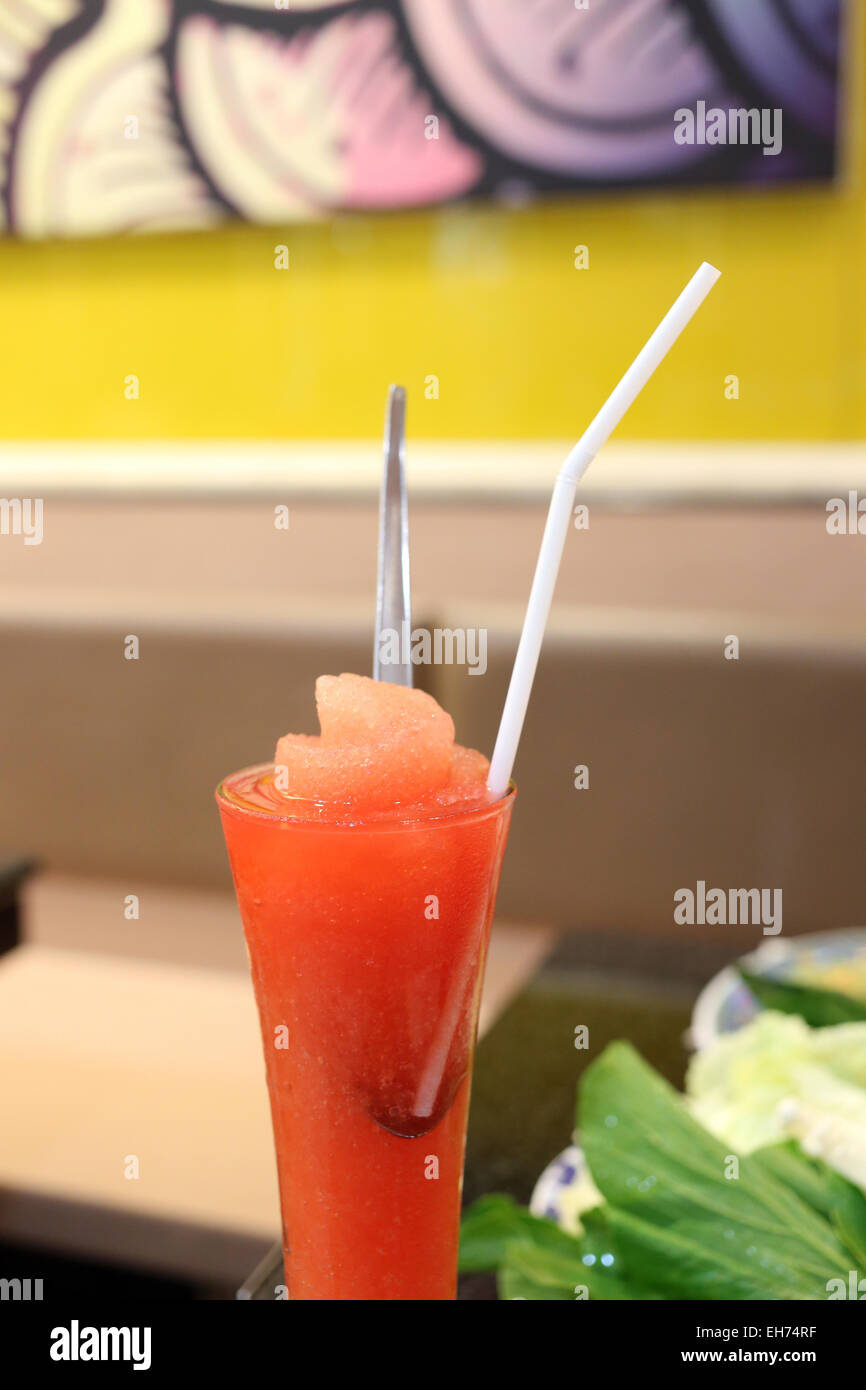 Wassermelone-Mischung in einem Restaurant. Stockfoto