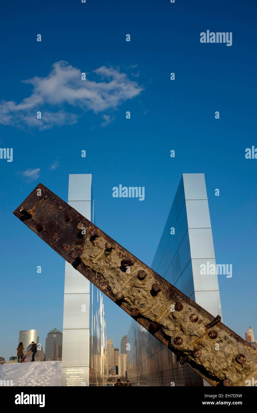 Leerer Himmel September 11 Memorial im Liberty State Park, New Jersey USA Stockfoto