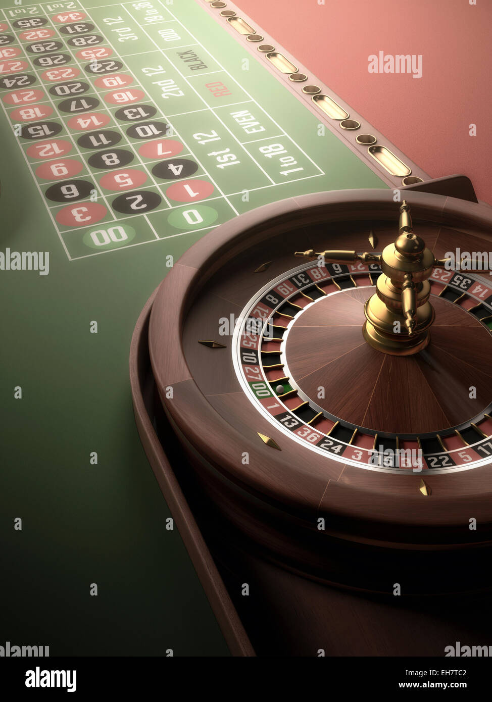 Roulette-Rad, Abbildung Stockfoto