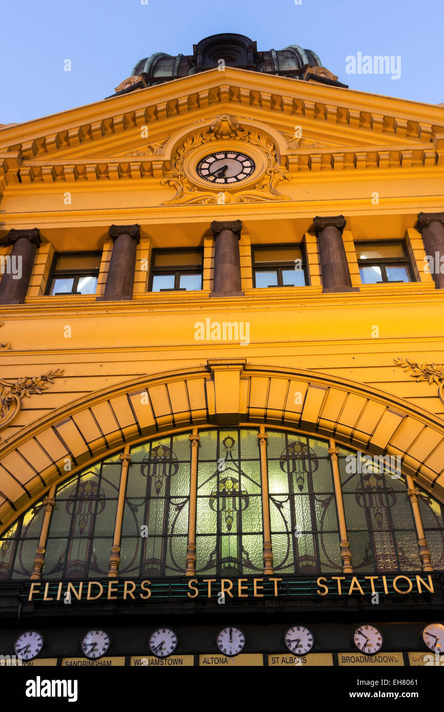 Flinders Street Station in Melbourne, Victoria, Australien Stockfoto