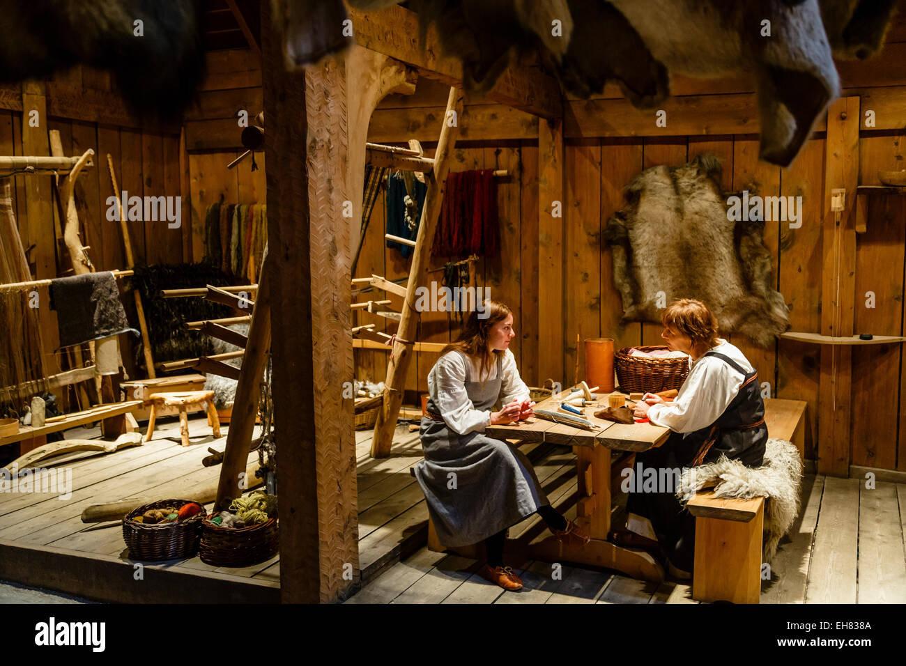 Das Wikingermuseum, Borg, Lofoten-Inseln, Arktis, Norwegen, Skandinavien, Europa Stockfoto