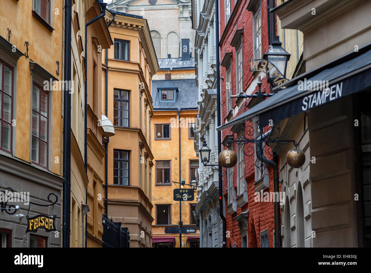 Gebäude in Gamla Stan, Stockholm, Schweden, Skandinavien, Europa Stockfoto
