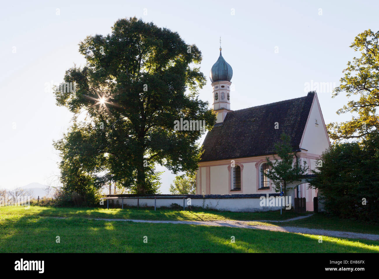 Ramsachkirche Kirche am Murnauer Moos Moor, Murnau bin Staffelsee, Upper Bavaria, Bavaria, Germany, Europa Stockfoto