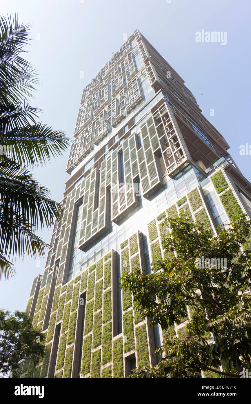 Antilia, die Ambani Gebäude, teuerste Privateigentum in der Welt, Mumbai, Maharashtra, Indien, Asien Stockfoto