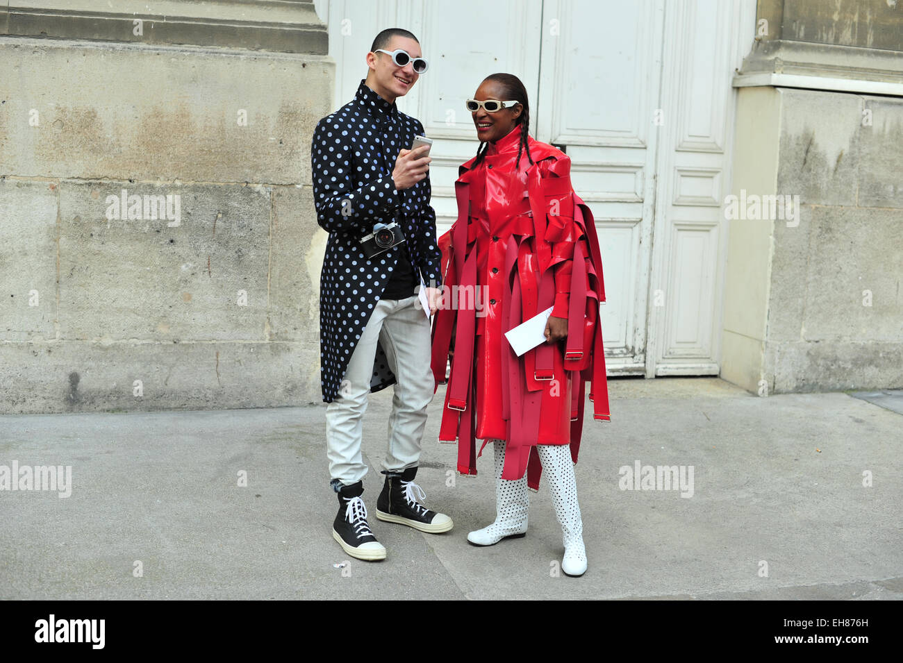 Michelle Elie Ankunft bei der Haider Ackermann-Modenschau in Paris - 7. März 2015 - Foto: Start-und Landebahn Manhattan/Celine Gaille /Mindesthonorar 50, - EUR/minimale Gebühr 50, - EUR/Picture Alliance Stockfoto