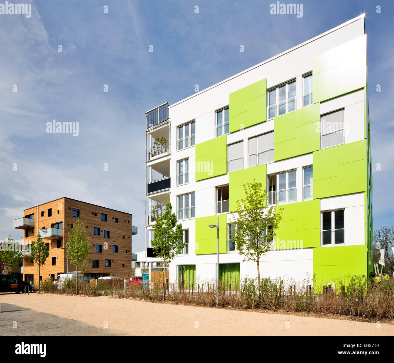 Wohnhaus Smart ist grün, internationale Gebäude Ausstellung Hamburg, Inselpark, Wilhelmsburg, Hamburg, Deutschland Stockfoto