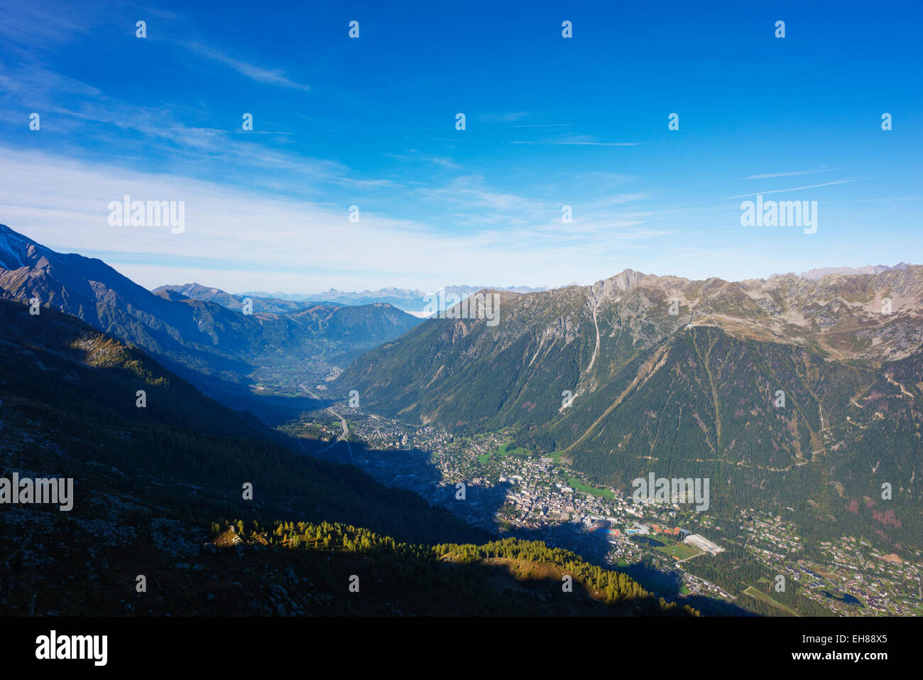 Das Tal von Chamonix, Rhône-Alpes, Haute Savoie, Frankreich, Europa Stockfoto