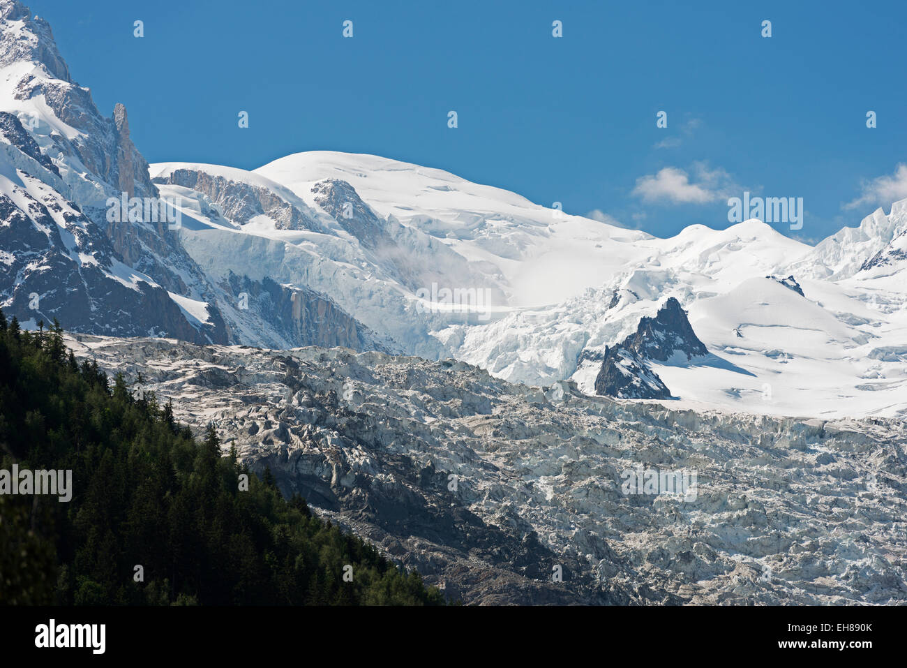 Europa, Frankreich, Haute Savoie, Rhone Alpes, das Tal von Chamonix, Mt Blanc 4810m Stockfoto