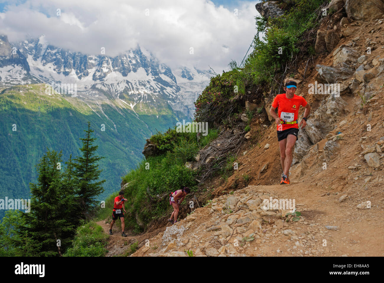 Europa, Frankreich, Haute Savoie, Rhone Alpes, das Tal von Chamonix, Chamonix Marathon KMV (vertikal Kilometer) Rennen Stockfoto