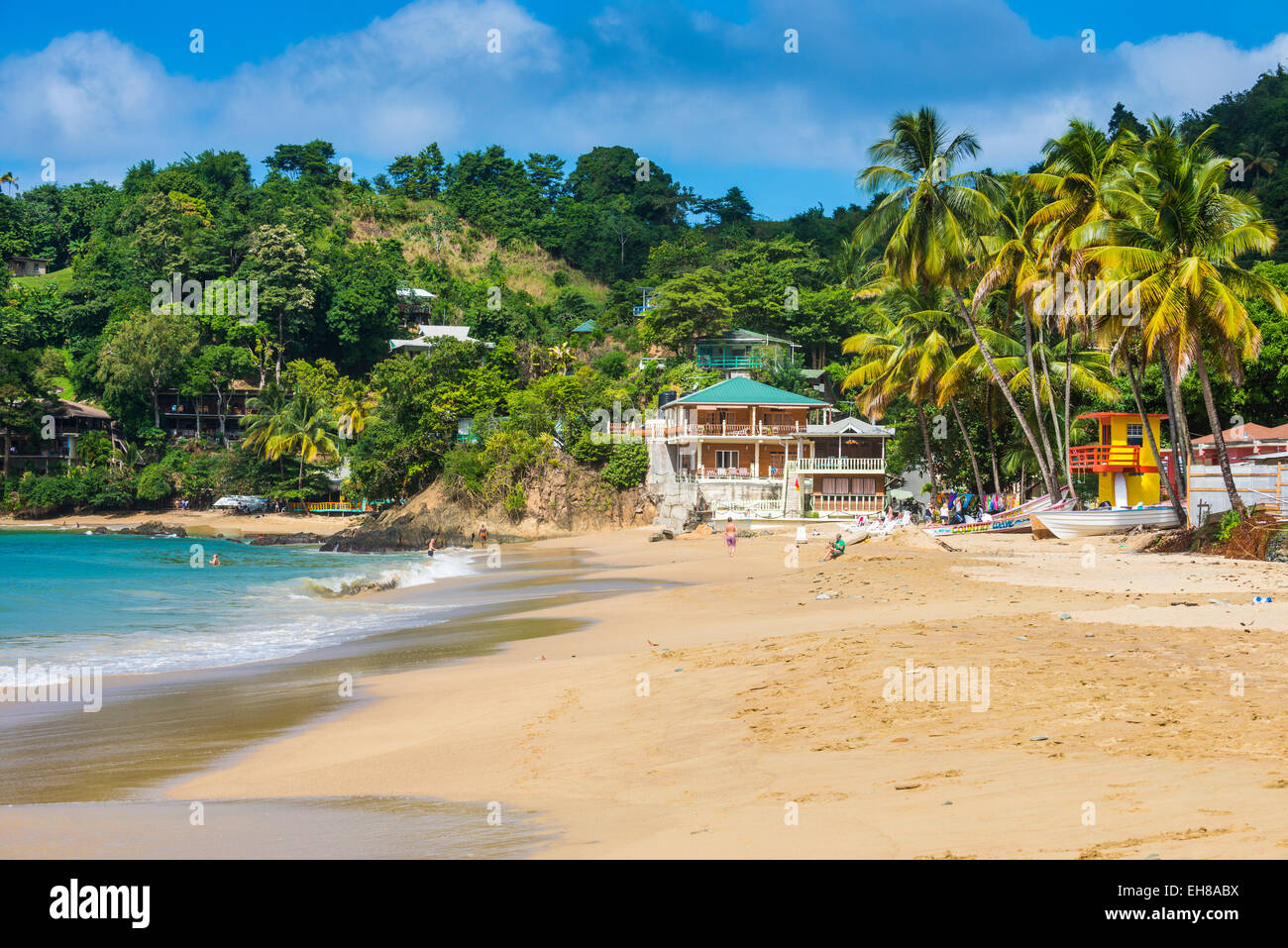 Strand von Castara, Tobago, Trinidad und Tobago, Karibik, Karibik, Mittelamerika Stockfoto