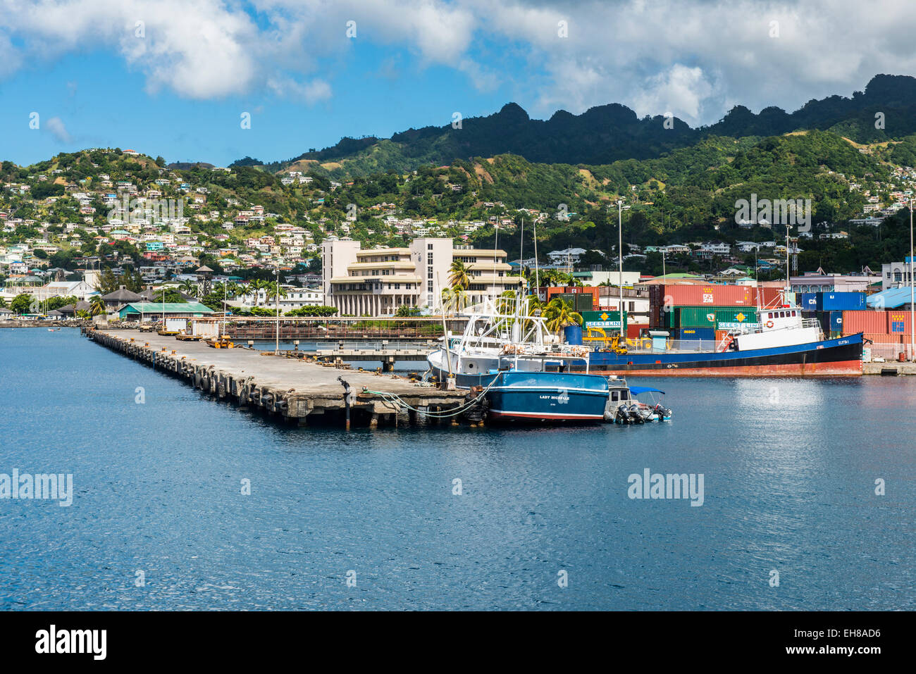 Der Hafen von Kingstown, St. Vincent, St. Vincent und die Grenadinen ...