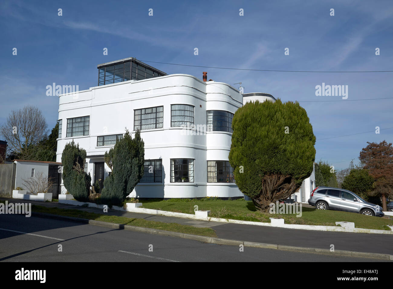 International Style "Art Deco" Haus, Kent, UK. Stockfoto