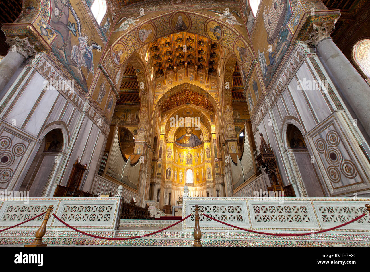 Interieur, die Kathedrale Santa Maria Nuova, Monreale, Palermo, Sizilien, Italien, Europa Stockfoto