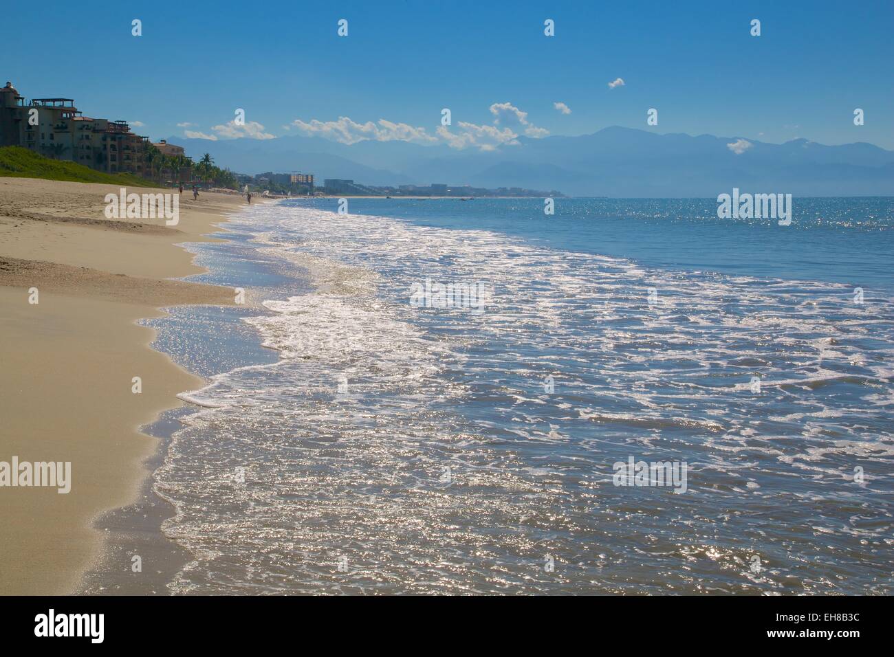 Strandszene, Nuevo Vallarta, Nayarit, Mexiko, Nordamerika Stockfoto