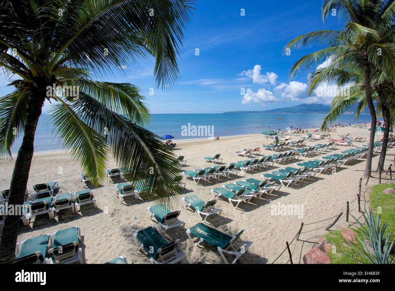 Strandszene, Nuevo Vallarta, Nayarit, Mexiko, Nordamerika Stockfoto