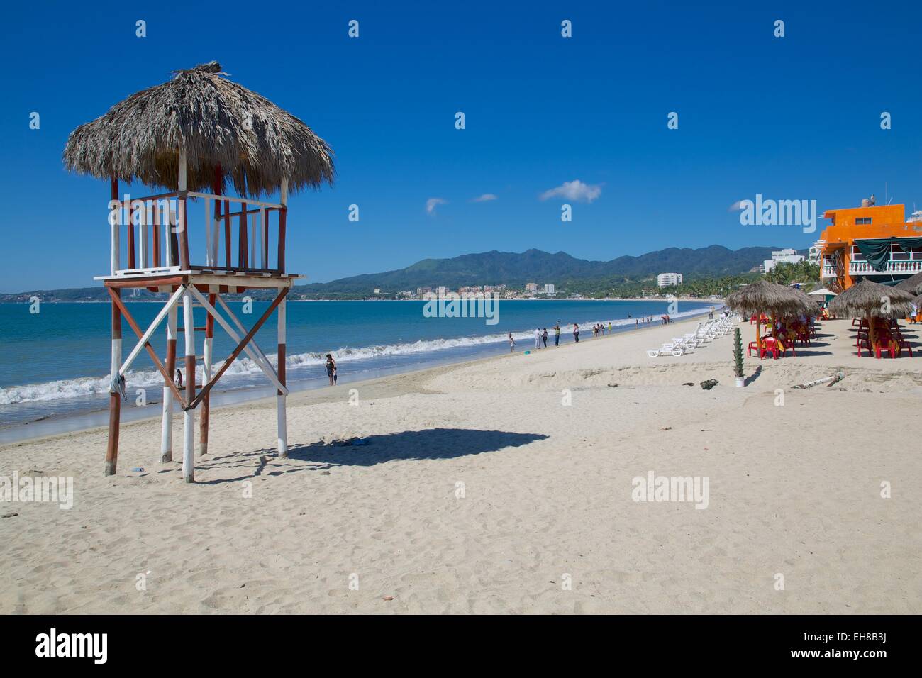Strand-Szene, Bucerias, Nuevo Vallarta, Nayarit, Mexiko, Nordamerika Stockfoto